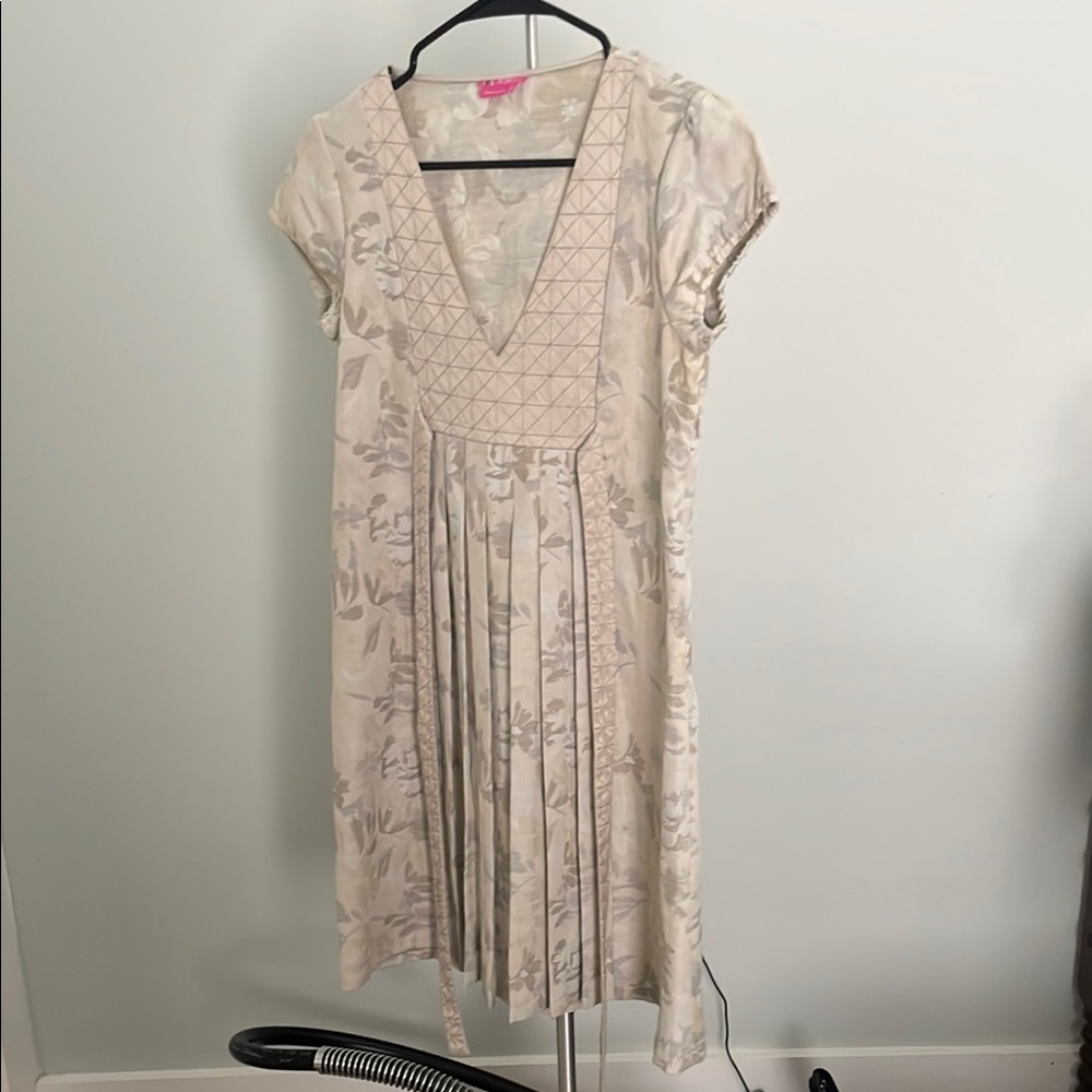 Elegant Cream Floral Dress